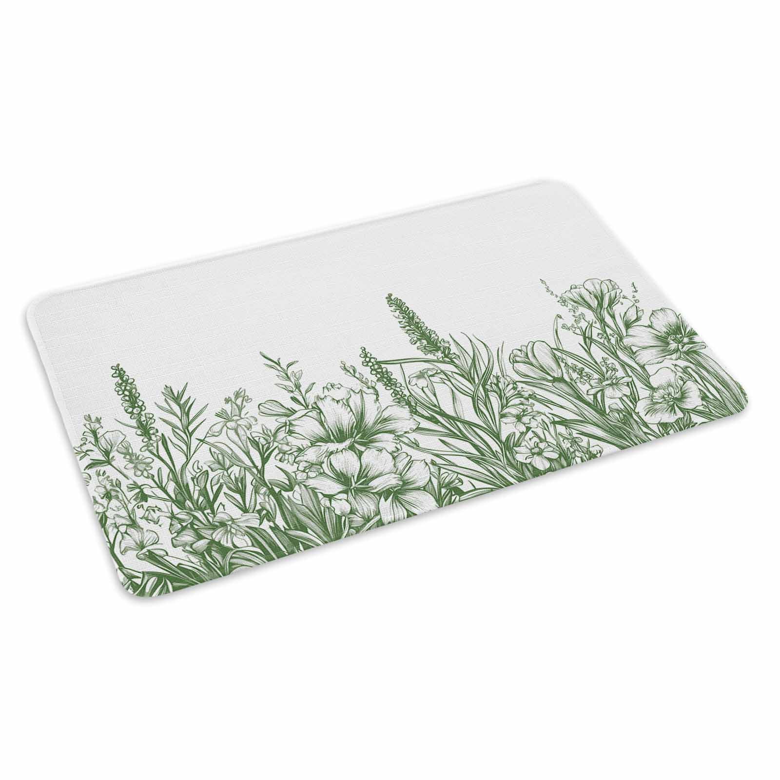 Green Plants Doormat Outdoor Entrance 16"x24", Lavender Floral Spring ...