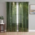thumbnail image 1 of Green Plants Sheer Curtains 63 Inch Length 2 Panels Set, Forest Natural Landscape Botanical Voile Window Treatment Rod Pocket Curtains Sheers Drapes for Bedroom/Living Room/Kitchen 52x"63"x2, 1 of 7