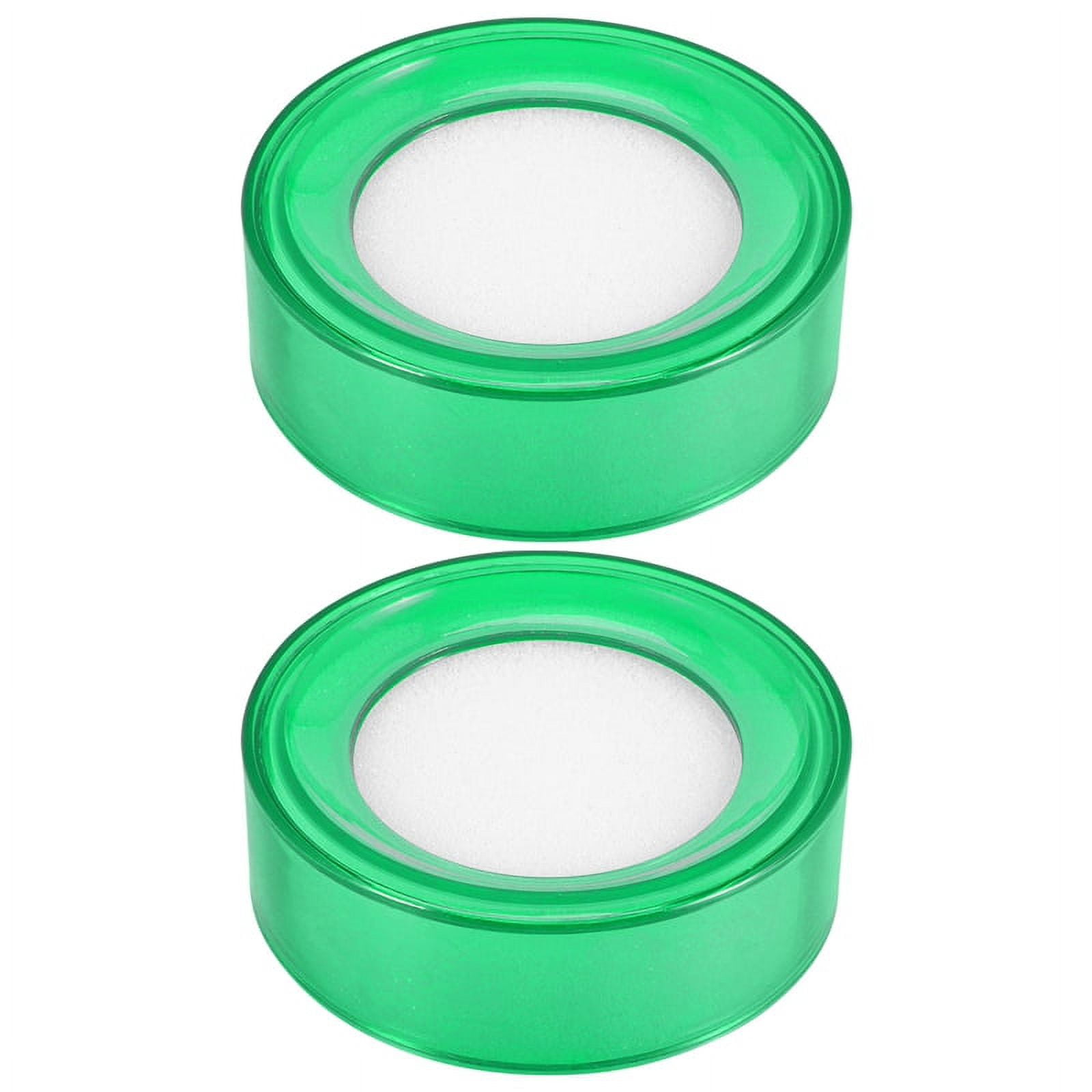 Green Plastic 7cm Dia Sponge Finger Wet Money Cashier 2 Pcs