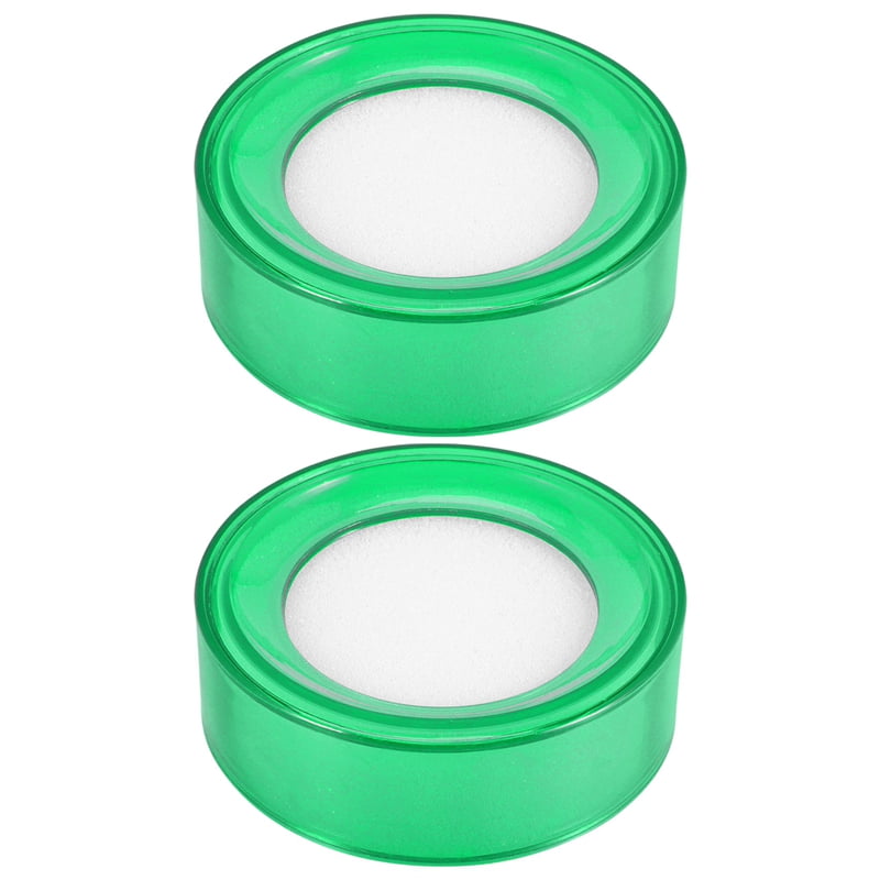 Green Plastic 7cm Dia Sponge Finger Wet Money Cashier 2 Pcs