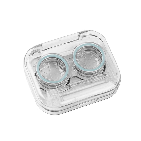Green Plastic Contacts Lens Case Portable Travel Storage Box Compact Holder Daily Travel Use