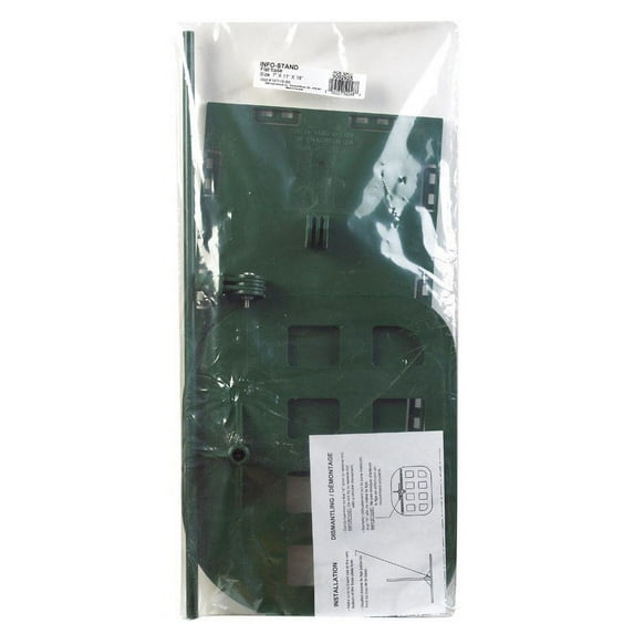 Sign Holder Info-Stand 18 In. Rod Holds 11 In. X 7 In. Face Plate, 7.5 In. X 9 In. Base