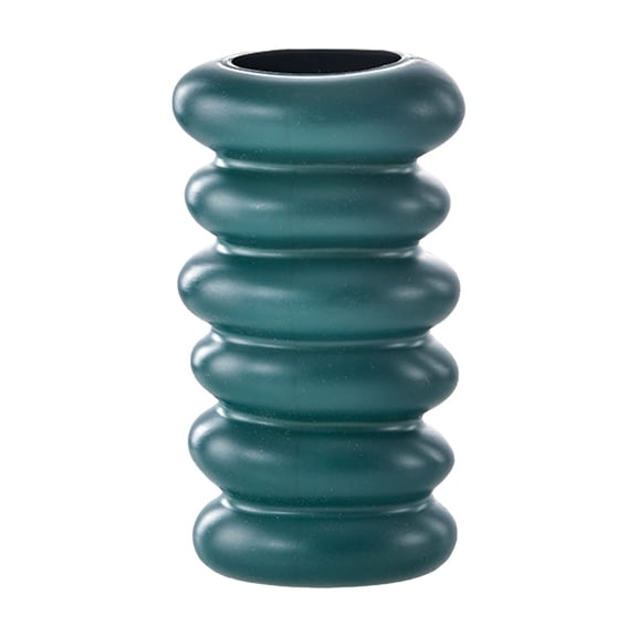 Green Plastic Imitation Glazed Vase For Flower Arrangement, Home Decor, Tv Cabinet Display, Dried Flower Holder, Elegant Decorative Piece For Living Spaces