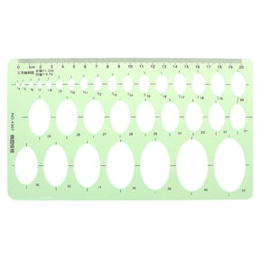 Green Plastic Oval Geometric Template Ruler Stencil Measuring Tools Students Hot