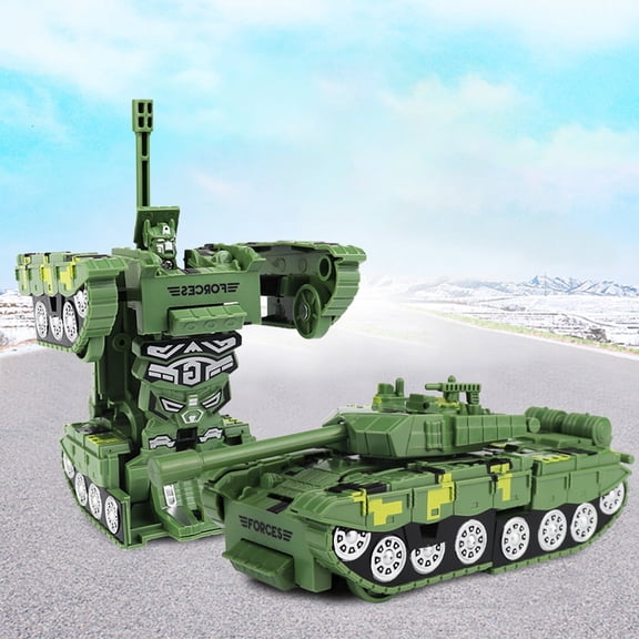 Green Plastic Ram Deformation Toy Car For Kids One Key Impact Transforming Vehicle Pull Back Action Figure Green Color