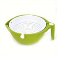 Green Plastic Rotating Colander by NEWKBO Perfect for Washing Fruits