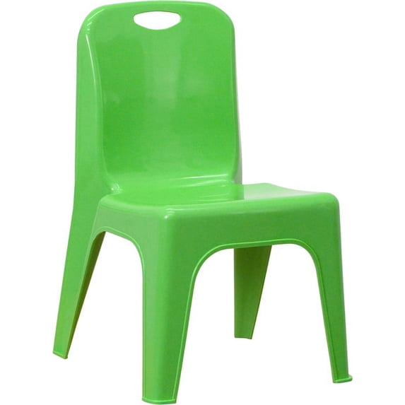 Green Plastic Stackable School Chair with 11" Seat Height
