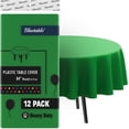 thumbnail image 1 of Round Plastic Tablecloth Green Disposable (12 Pack) Bulk - Heavy Duty Table Cloth (84” Inches) Round Tables Tablecloths, 1 of 6