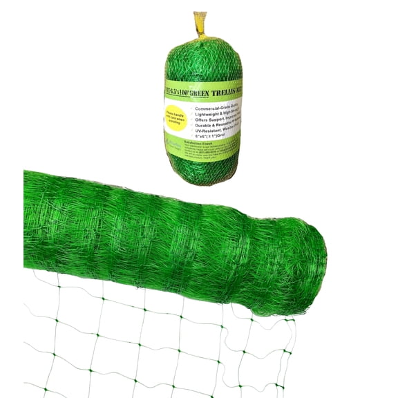 Green Plastic Trellis Garden Netting For Climbing Plants Professional Grade (6.5'x30')