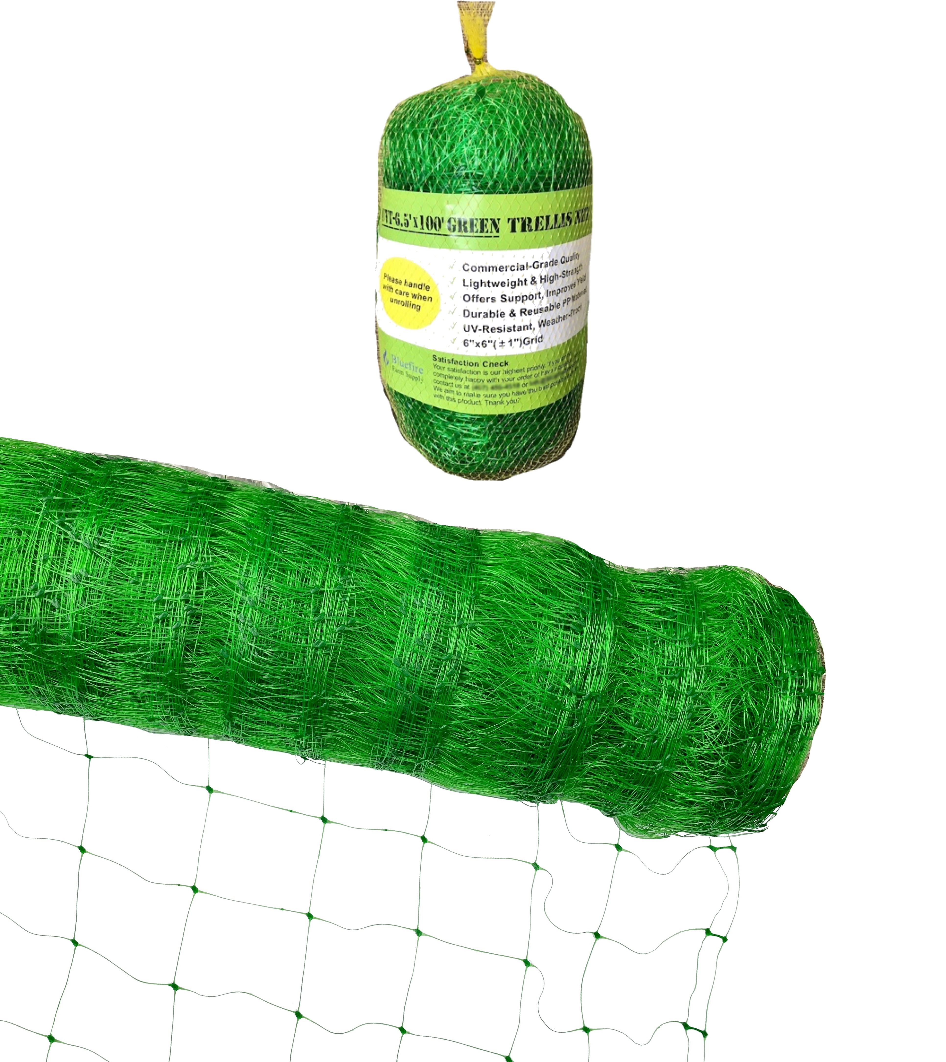 Green Plastic Trellis Garden Netting For Climbing Plants Professional Grade Bluefire Farm Supply (6.5'x100')
