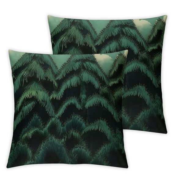 Green Plush Throw Pillow Cover Faux Fur Cushion Case Neutral Pillowcase for Sofa Couch Bedroom Living Room Home Decor,
