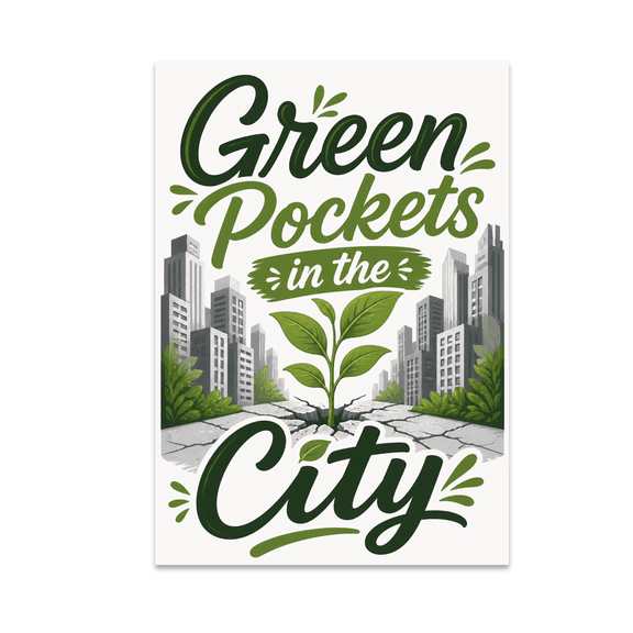 Green Pockets in the City - Urban Green Spaces Decor - 13x19 Poster Print