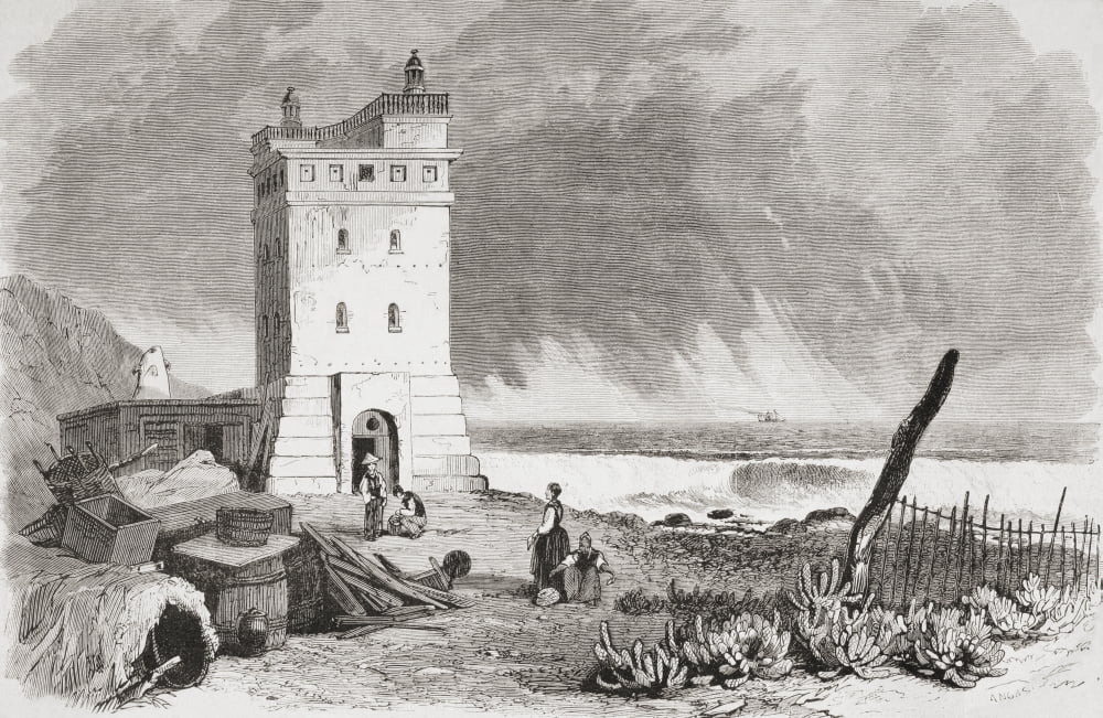 Green Point Lighthouse Cape Of Good Hope South Africa In The Mid 19Th Century From Lunivers Illustre Published 1866 Canvas Art - Ken Welsh Design Pics (38 x 24)