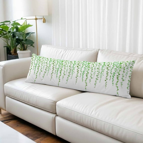Green Polka Dots Body Pillow Covers 20"x60", Vintage Abstract Art Watercolor Soft Brushed Microfiber Breathable Throw Pillow Covers, Pillowcase with Zipper for Couch Sofa Bedroom Living Room