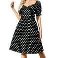 thumbnail image 1 of Green Polka Dots Dress Vintage Print Kawaii Dresses Summer Street Style Casual Dress Custom Vestidos, 1 of 7