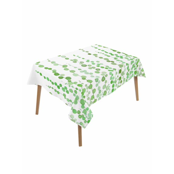 Green Polka Dots Table Cloth, Waterproof Tablecloth for Rectangle Tables, Watercolor Abstract Art Reusable Washable Fabric Table Cover for Restaurant Kitchen Dining Tables 60"x102"