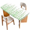 thumbnail image 1 of Green Polka Dots Table Cloths for 6 Foot Rectangle Tables, Watercolor Abstract Art Patio Waterproof Elastic Fitted Tablecloths, Washable Rectangular Table Cover for Camping, 1 of 8