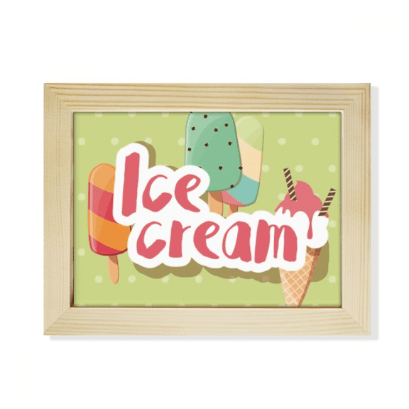 Green Popsicle Sweet Ice Pattern Desktop Photo Frame Picture Art Decoration Painting 6x8 inch