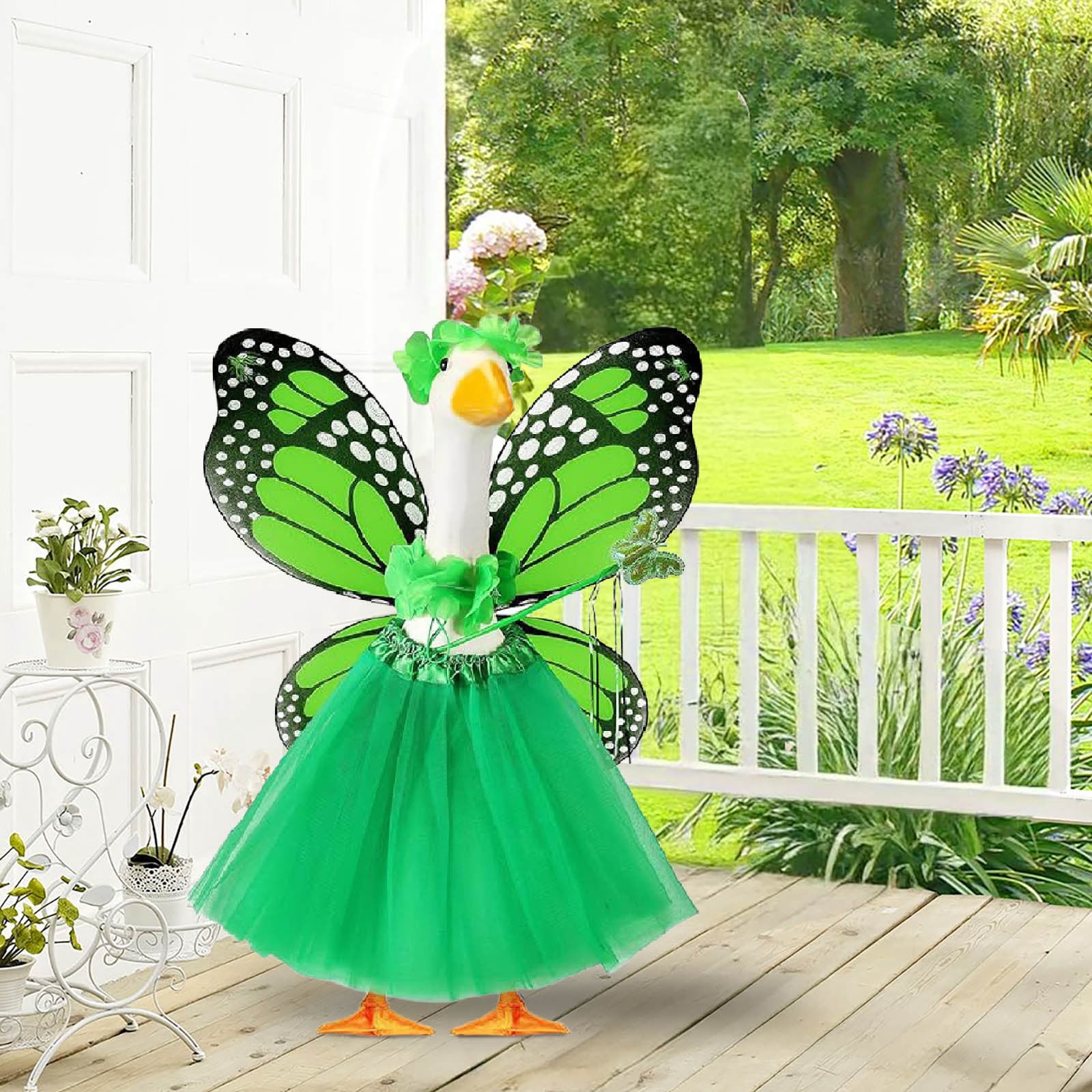 Green Porch Goose Outfit - 5PC Butterfly Costume, Cute Design for 23 ...