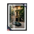 thumbnail image 1 of Green Porsche by the Gate II Shadowbox Print Travel Art Prints by Notoriart, Black Frame, 37 x 55, 1 of 7