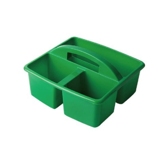 Green Portable 3 Compartment Craft Storage Organizer With Handle Divided Multipurpose Art Supply Caddy