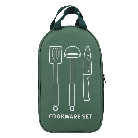 Green Portable Cookware Storage Bag for BBQ Travel Hiking Picnic