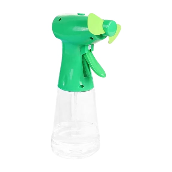 Green Portable Fan with 220ml Water Bottle and Fine Mist Spray for Travel Camping Sports and Outdoor Activities