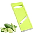 thumbnail image 1 of Green Portable Handheld Vegetable Slicer, Stainless Steel Potato Carrot Chip Maker & Mandoline Cutter for Kitchen Cucumber Prep, 1 of 9