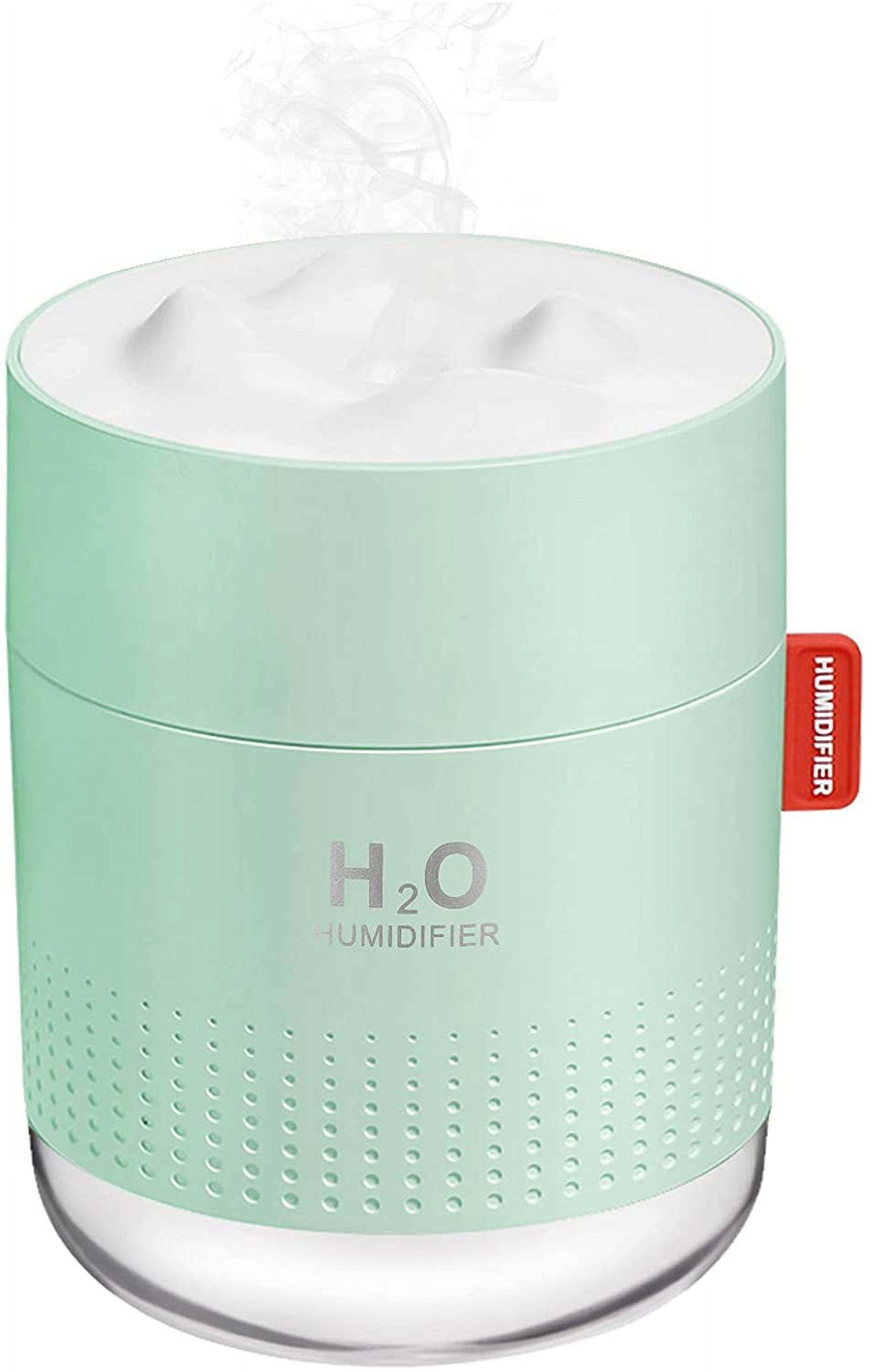 Green Portable Mini Humidifier, 500ml Small Cool Mist USB Desktop Humidifier for Baby Bedroom, Travel, Office, Home - Auto Shut-Off, 2 Mist Modes, Super Quiet