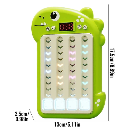 Green Portable Puzzle Game Console For Kids Press Music Elimination Speed Push Stress Relief Toy