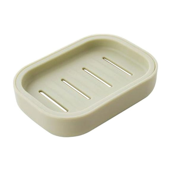 Green Portable Soap Dish With Drainage Tray For Bathroom Travel Kitchen Strong Plastic Easy To Clean And Store Green