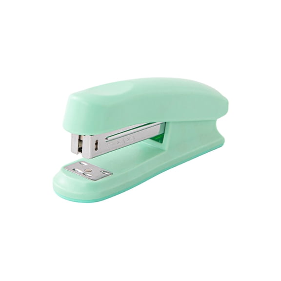 Green Portable Stapler Effortless Binding Tool Compact Office Stapler With Labor Saving Mechanism Comfortable Grip And Durable Plastic Metal Build For Student Home Stationery 4.72X2.16X1.2