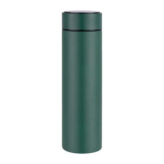Green Portable Thermos With Led Temperature Indicator Built-In Strainer For Loose Tea Ergonomic Design For Comfortable Grip