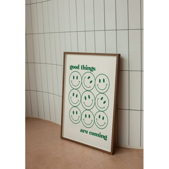 Green Positive Thinking Smiley Face Self Love Club