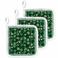 thumbnail image 1 of Green, Pot Holders for Kitchen Heatproof Potholder, 3 Pack St. Patrick's Day Shamrock Spring Checkered Hot Pads Multipurpose Oven Pads Cloth Potholders Trivet for Cooking Baking, 1 of 8