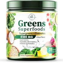 Greens Powder Superfood - Premium Super Greens Juice Powder - Packed with Probiotics, Wheat Grass, Enzymes, Spirulina, Chlorella for Digestive & Gut Health, Smoothie Drink Mix - 28 Servings