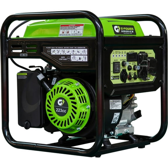Green-Power America Gren-Power Brand Open Frame Type Inverter Generator, 4500watts Starting/3700watts Running with CO Alert and Auto Shut-Off Protection