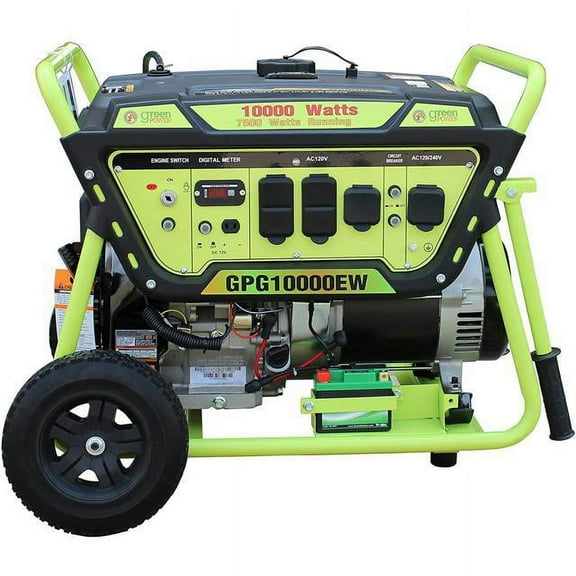 Gasoline Powered Electric Start Portable Generator with 420cc 15HP LCT Engine-Engine Power:10000 Watts of starting power and 7500 Watts of running power