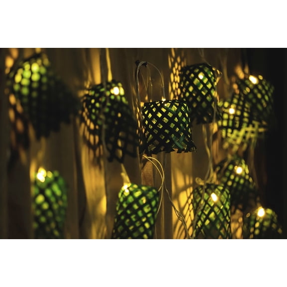 Green Premium Handmade Bamboo String Fairy Light - Festive Decor Item