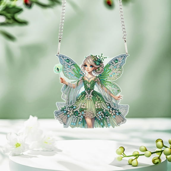 Green Pretty Wings Angel Diamond Art Painting Kit Hanging