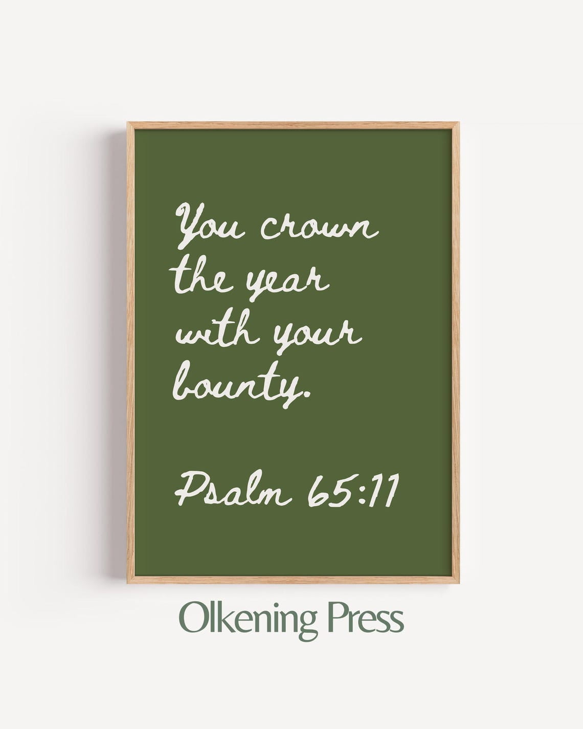 Green Psalm 65:11 Rustic Cottagecore Bible Verse Art, Unframed Paper ...