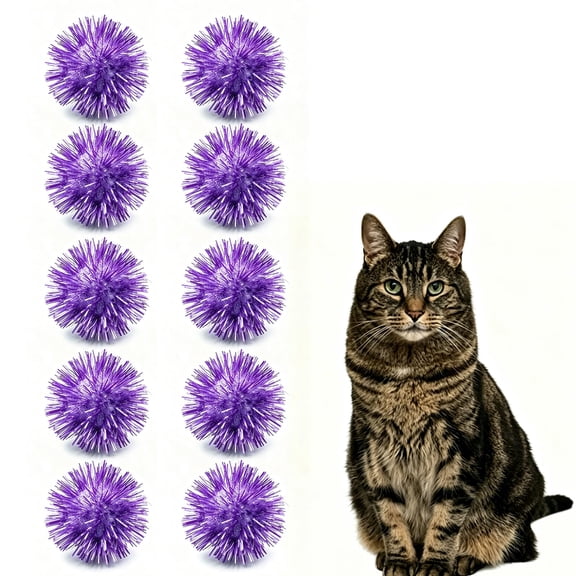 Green Puff Ball Cat Toy, Large Glitter Sparkle Puff Ball Toy for Cats