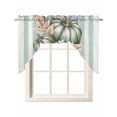 thumbnail image 1 of Green Pumpkin Fall Swag Valances for Windows, Small Curtains Drapes, Striped Thanksgiving Botanical Kitchen Window Curtains Over Sink Rod Pocket Window Treatment Valance for Bedroom/Bathroom 56"x36", 1 of 5