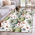 thumbnail image 1 of Green Pumpkin Kitchen Runner Rug 2.7x5 Washable Runners for Hallway Non Slip Thanksgiving Fallen Leaves Flower Fruit Large Area Rug Indoor Floor Carpet for Bathroom Laundry Entryway Bedroom, 1 of 8