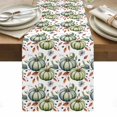 thumbnail image 1 of Green Pumpkin Table Runner - 60 Inch Long, Kitchen Dining Table Runner Dresser Scarves, Thanksgiving Fallen Leaves Flower Fruit Farmhouse Decor for Coffee Tables Wedding Party Banquet, 1 of 8