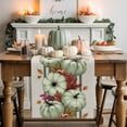 thumbnail image 1 of Green Pumpkin Table Runner, Autumn Thanksgiving Kitchen Dining Table Decoration for Home Party Decor 13x60 Inches, 1 of 9