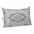 thumbnail image 1 of Green Purple Boho Pillow Covers, Linen Long Throw Pillow Case, Vintage Abstract Art Floral Ethnic Tribe Holiday Pillow Protector Decorative Cushion Cover for Living Room/Bedroom 20" x 36", 1 of 8