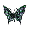 thumbnail image 1 of Green Purple Butterfly Patch Psychedelic Bug Hippie Embroidered Iron On Applique, 1 of 1