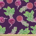 thumbnail image 1 of Ambesonne Green and Purple Fabric by the Yard Upholstery, Cartoon Ripe Beets, 5 Yards, Purple Green and Magenta, 1 of 4