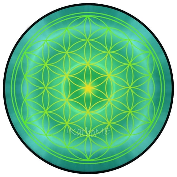 Green/Purple Flower of Life Carpet Circular Non-slip Yoga Mat Meditation Reiki Healing Witchcraft supplies Home decor